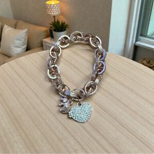 Rose Gold Heart Locket Charm Bracelet